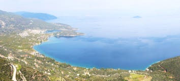 Panoramisch landschap van Oude Epidauros Argolis Griekenland - Palaia Epidauros stock afbeelding Panoramisch landschap van Oude Epidauros Argolis Griekenland - Palaia Epidauros stock afbeelding