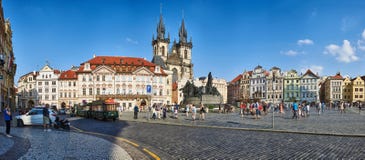 Panorma del quadrato di Città Vecchia, Praga immagine stock libera da diritti Panorma del quadrato di Città Vecchia, Praga immagine stock libera da diritti