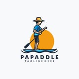 Papa Paddle Design concept Illustration Vector Template royalty free illustration Papa Paddle Design concept Illustration Vector Template royalty free illustration