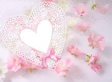 papel con las flores rosadas, fondo hermoso del corazón de la flor stock de ilustración papel con las flores rosadas, fondo hermoso del corazón de la flor stock de ilustración