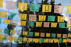 Papel Picado in San Cristobal DE las Casas Chiapas Mexico royalty-vrije stock foto's Papel Picado in San Cristobal DE las Casas Chiapas Mexico royalty-vrije stock foto's