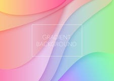 Paper art cartoon abstract waves. Trendy gradient color curves background. 3d volumetric paper paper cuted layers vector. Illustration stock illustration Paper art cartoon abstract waves. Trendy gradient color curves background. 3d volumetric paper paper cuted layers vector. Illustration stock illustration