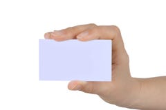 Paper Card In Woman Hand Stock Photo