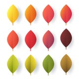 Paper cut autumn leaves set. Fall leaves colorful paper collection. Vector illustration. Royalty Free Illustration Paper cut autumn leaves set. Fall leaves colorful paper collection. Vector illustration. Royalty Free Illustration
