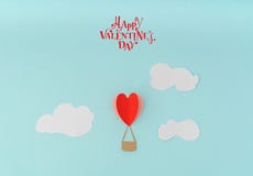 Paper cut of Heart Hot air balloons for Valentine's Day celebrat royalty free stock images Paper cut of Heart Hot air balloons for Valentine's Day celebrat royalty free stock images
