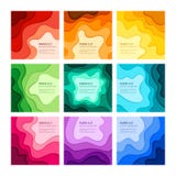 Paper cut vector abstract background set stock illustration Paper cut vector abstract background set stock illustration
