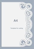 A4 paper lace greeting card, white pattern, cut-out template, template congratulation, perforation pattern. Vector Stock Illustration A4 paper lace greeting card, white pattern, cut-out template, template congratulation, perforation pattern. Vector Stock Illustration