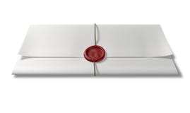 Paper With Red Wax Seal And String Front royalty free stock photo Paper With Red Wax Seal And String Front royalty free stock photo