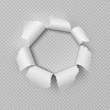 Paper rip hole. Realistic torn ragged gap poster damage edge ripped frame transparent bullet hole. Vector rip border stock illustration Paper rip hole. Realistic torn ragged gap poster damage edge ripped frame transparent bullet hole. Vector rip border stock illustration