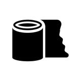 Paper roll icon vector sign and symbol isolated on white backgro vector illustration Paper roll icon vector sign and symbol isolated on white backgro vector illustration