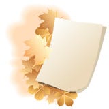 Paper Sheet On A Background Autumn Leaves. Stock Photography Paper Sheet On A Background Autumn Leaves. Stock Photography