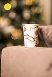 Takeaway drink in a cup and blurred background stock image Takeaway drink in a cup and blurred background stock image