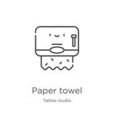 paper towel icon vector from tattoo studio collection. Thin line paper towel outline icon vector illustration. Outline, thin line stock illustration paper towel icon vector from tattoo studio collection. Thin line paper towel outline icon vector illustration. Outline, thin line stock illustration