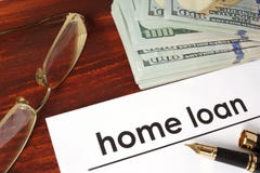 Paper with words home loan. royalty free stock photos Paper with words home loan. royalty free stock photos