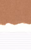 Papier brun déchiré par plan rapproché sur la ligne blanche grunge fond de texture de papier Note de papier de déchirure, feuille photos libres de droits Papier brun déchiré par plan rapproché sur la ligne blanche grunge fond de texture de papier Note de papier de déchirure, feuille photos libres de droits