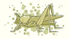 Papiroflexia Abstracta Del Saltamontes Del Ejemplo Del