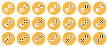 Par av vit tärnar den plana symbolsuppsättningen för vektorn stock illustrationer Par av vit tärnar den plana symbolsuppsättningen för vektorn stock illustrationer