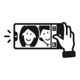 Para bierze selfie ikonę, prosty styl ilustracji Para bierze selfie ikonę, prosty styl ilustracji