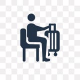Para icono del vector del vuelo que espera aislado en backgroun transparente ilustración del vector Para icono del vector del vuelo que espera aislado en backgroun transparente ilustración del vector