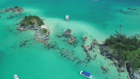 Paradise, Atlantic Ocean, Tropical Beach, Rocky Reefs, Aerial Shoot, Islands Of Bermuda, Beautiful Landscape Stock Image Paradise, Atlantic Ocean, Tropical Beach, Rocky Reefs, Aerial Shoot, Islands Of Bermuda, Beautiful Landscape Stock Image