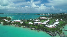 Paradise, Beautiful Landscape, Atlantic Ocean, Aerial Shoot, Tropical Beach, Rocky Reefs, Islands Of Bermuda Royalty Free Stock Photos Paradise, Beautiful Landscape, Atlantic Ocean, Aerial Shoot, Tropical Beach, Rocky Reefs, Islands Of Bermuda Royalty Free Stock Photos