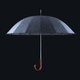 Paraplu met regenachtige die dalingen op donkere studioachtergrond worden geïsoleerd Stock Fotografie Paraplu met regenachtige die dalingen op donkere studioachtergrond worden geïsoleerd Stock Fotografie