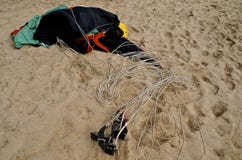 Parasail laying on the beach Royalty Free Stock Photo Parasail laying on the beach Royalty Free Stock Photo