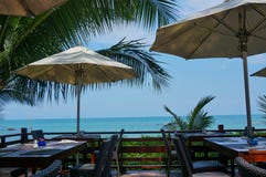 parasols at the beach with chairs royalty free stock photography parasols at the beach with chairs royalty free stock photography