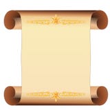 Parchment Scroll With Gold Decoration Stock Images
