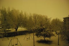 Parco di Snowy fotografia stock libera da diritti Parco di Snowy fotografia stock libera da diritti