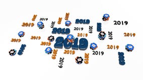 Parecchie progettazioni della mazza 2019 con molti chip royalty illustrazione gratis Parecchie progettazioni della mazza 2019 con molti chip royalty illustrazione gratis