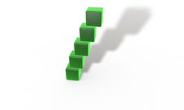 Parede tridimensional do verde do objeto abstrato ilustração stock Parede tridimensional do verde do objeto abstrato ilustração stock