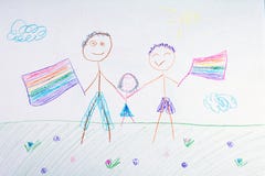 Pareja gay masculina dos con el niño adoptado foto de archivo Pareja gay masculina dos con el niño adoptado foto de archivo