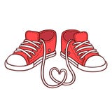 Pares de zapatillas de deporte rojas Fotografía de archivo libre de regalías Pares de zapatillas de deporte rojas Fotografía de archivo libre de regalías