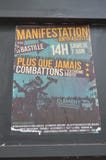 PARIJS, FRANKRIJK - MAART 29, 2014: de affiche van de antifascistdemonstratie in Parijs stock foto's PARIJS, FRANKRIJK - MAART 29, 2014: de affiche van de antifascistdemonstratie in Parijs stock foto's