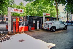 Paris, France - June 28, 2015: Esso gas station stock photography Paris, France - June 28, 2015: Esso gas station stock photography