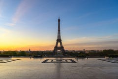 Paris France Sunrise At Eiffel Tower Royalty Free Stock Photography