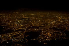Paris Air View at Night Stock Photo Paris Air View at Night Stock Photo