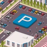 Parkeerterreinconcept stock illustratie Parkeerterreinconcept stock illustratie