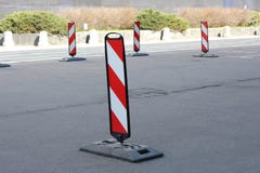 Parking. Obstacle detour on the right side royalty free stock photography Parking. Obstacle detour on the right side royalty free stock photography