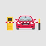 Parking wejście z ochrony bariery bramą i mandat za złe parkowanie maszyną ilustracji Parking wejście z ochrony bariery bramą i mandat za złe parkowanie maszyną ilustracji