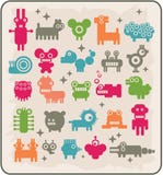 Parque zoológico de los robots que vienen de los otros planetas. stock de ilustración Parque zoológico de los robots que vienen de los otros planetas. stock de ilustración