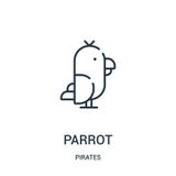 parrot icon vector from pirates collection. Thin line parrot outline icon vector illustration. Linear symbol for use on web and stock illustration parrot icon vector from pirates collection. Thin line parrot outline icon vector illustration. Linear symbol for use on web and stock illustration