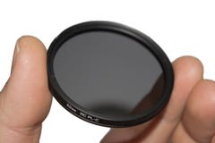 Parte dianteira da lente - montou o filtro polarizado do círculo para câmeras do dslr fotos de stock Parte dianteira da lente - montou o filtro polarizado do círculo para câmeras do dslr fotos de stock