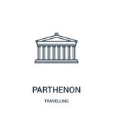 parthenon icon vector from travelling collection. Thin line parthenon outline icon vector illustration. Linear symbol stock illustration parthenon icon vector from travelling collection. Thin line parthenon outline icon vector illustration. Linear symbol stock illustration