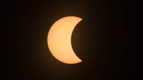 Partial solar eclipse in 2017 stock images Partial solar eclipse in 2017 stock images