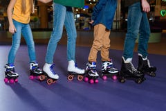 partial view of parents and kids skating on roller royalty free stock image partial view of parents and kids skating on roller royalty free stock image