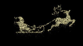 Particle Christmas Santa Reindeer Sleigh Animation, Alpha Channel, Seamless loop