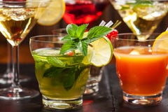 Party Cocktails And Longdrinks For Summer Stock Photography Party Cocktails And Longdrinks For Summer Stock Photography