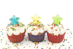 Party Cupcakes With Candy Stars Royalty Free Stock Photography